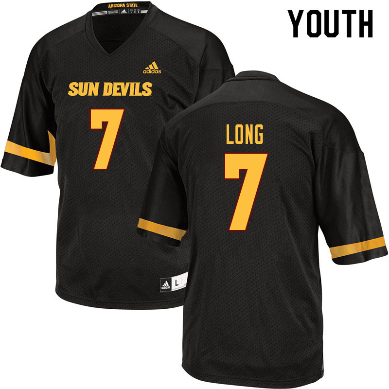 Youth #7 Ethan Long Arizona State Sun Devils College Football Jerseys Sale-Black